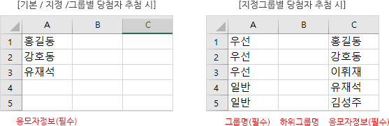 응모자정보 파일작성 예시